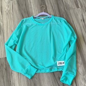 Tommy Hilfiger Sport Women’s Medium Aqua Mesh Long Sleeve Top